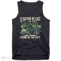 I'd Rather Be Lost In The Woods Than Found In The City Hunt Tank Top thumb 0