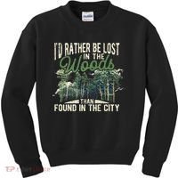 I'd Rather Be Lost In The Woods Than Found In The City Hunt Kids Sweatshirt thumb 0