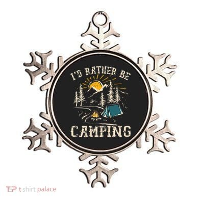 ID Rather Be Camping Design Funny Camping Lover Campers Ornament