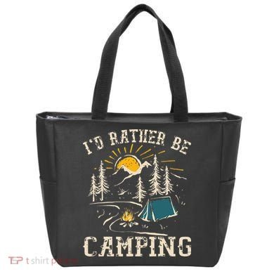 ID Rather Be Camping Design Funny Camping Lover Campers Tote Bag