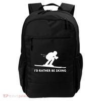 Id Rather Be Skiing Funny Quote For Skiers Ski Lover Gift Backpack thumb 0