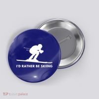 Id Rather Be Skiing Funny Quote For Skiers Ski Lover Gift Button thumb 0
