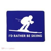 Id Rather Be Skiing Funny Quote For Skiers Ski Lover Gift Mousepad thumb 0