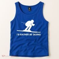 Id Rather Be Skiing Funny Quote For Skiers Ski Lover Gift Tank Top thumb 2