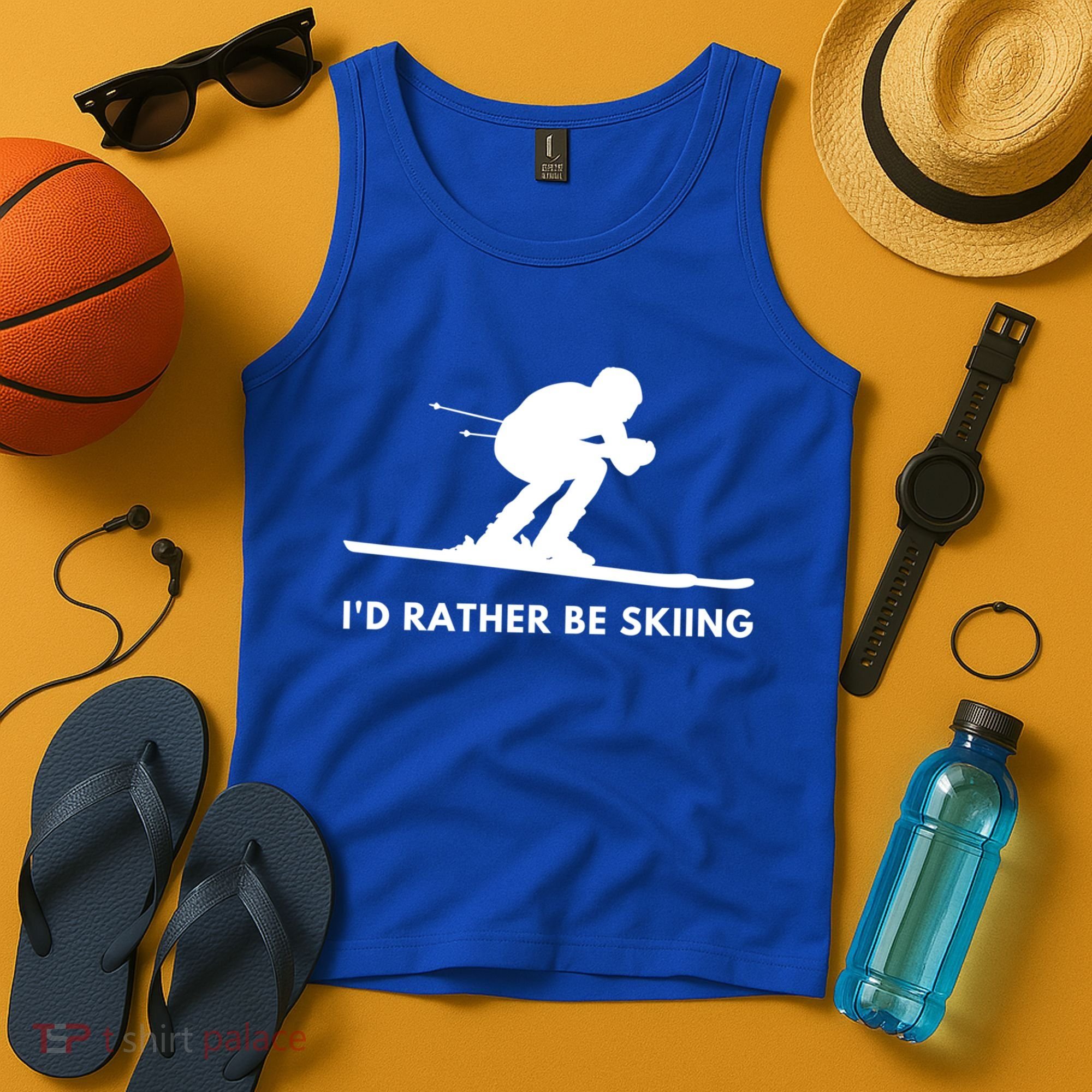 Id Rather Be Skiing Funny Quote For Skiers Ski Lover Gift Tank Top