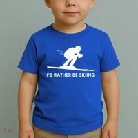 Id Rather Be Skiing Funny Quote For Skiers Ski Lover Gift Toddler T-Shirt thumb 2