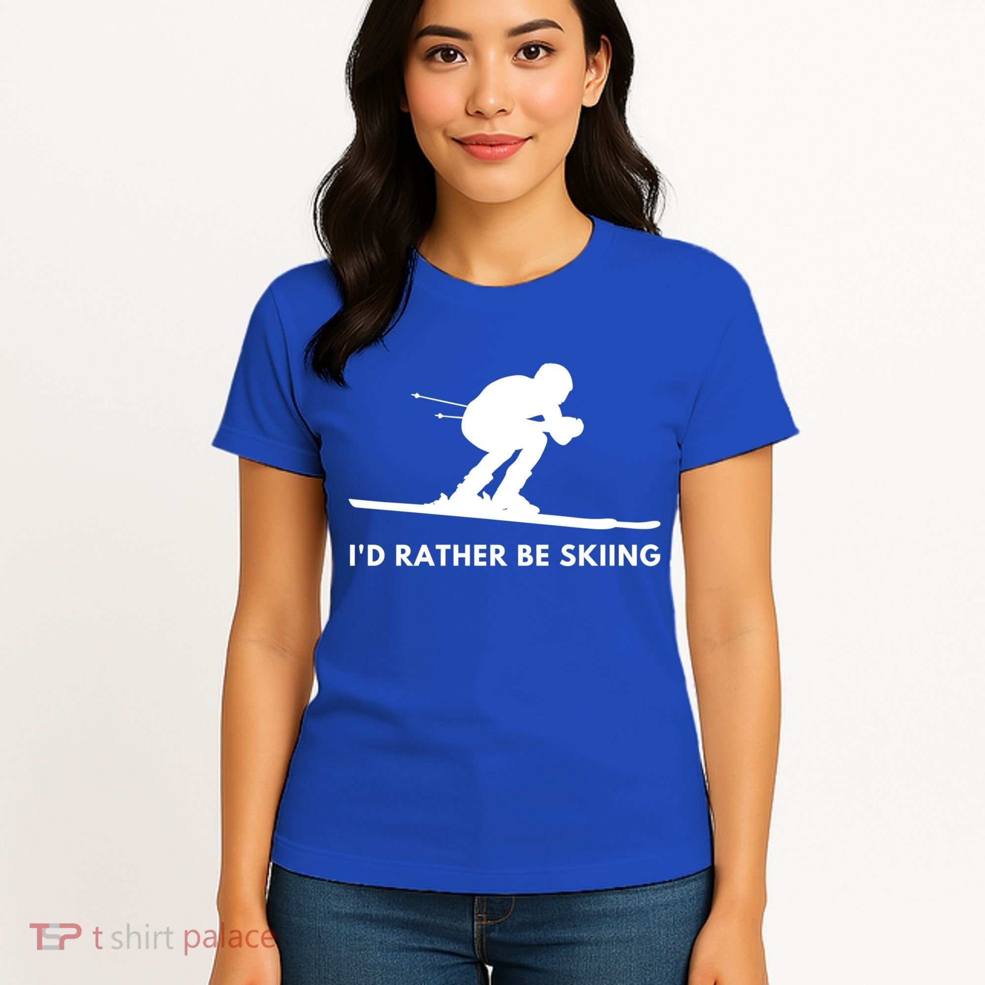 Id Rather Be Skiing Funny Quote For Skiers Ski Lover Gift Women's T-Shirt