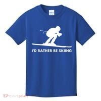 Id Rather Be Skiing Funny Quote For Skiers Ski Lover Gift Kids T-Shirt thumb 0