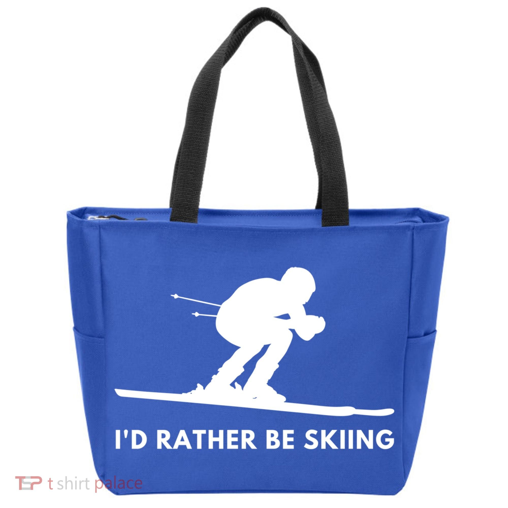 Id Rather Be Skiing Funny Quote For Skiers Ski Lover Gift Tote Bag