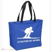 Id Rather Be Skiing Funny Quote For Skiers Ski Lover Gift Tote Bag thumb 2