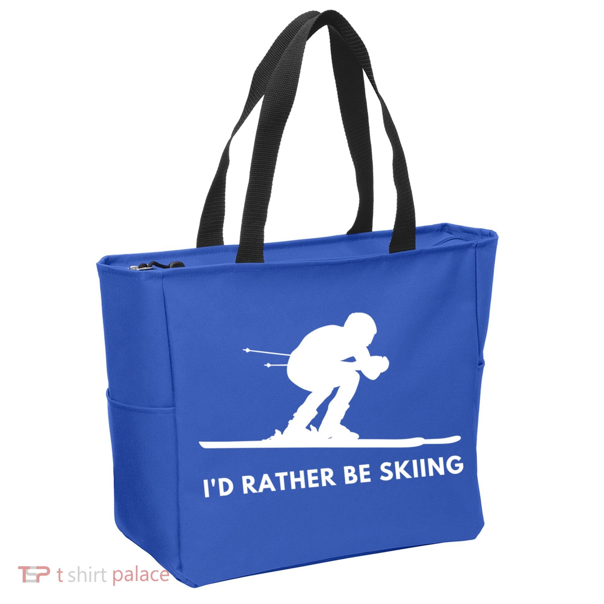 Id Rather Be Skiing Funny Quote For Skiers Ski Lover Gift Tote Bag