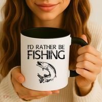 I'd Rather Be Fishing Gift Fisherman Great Gift Cute Gift Coffee Mug thumb 3