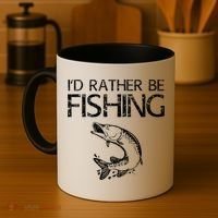 I'd Rather Be Fishing Gift Fisherman Great Gift Cute Gift Coffee Mug thumb 4