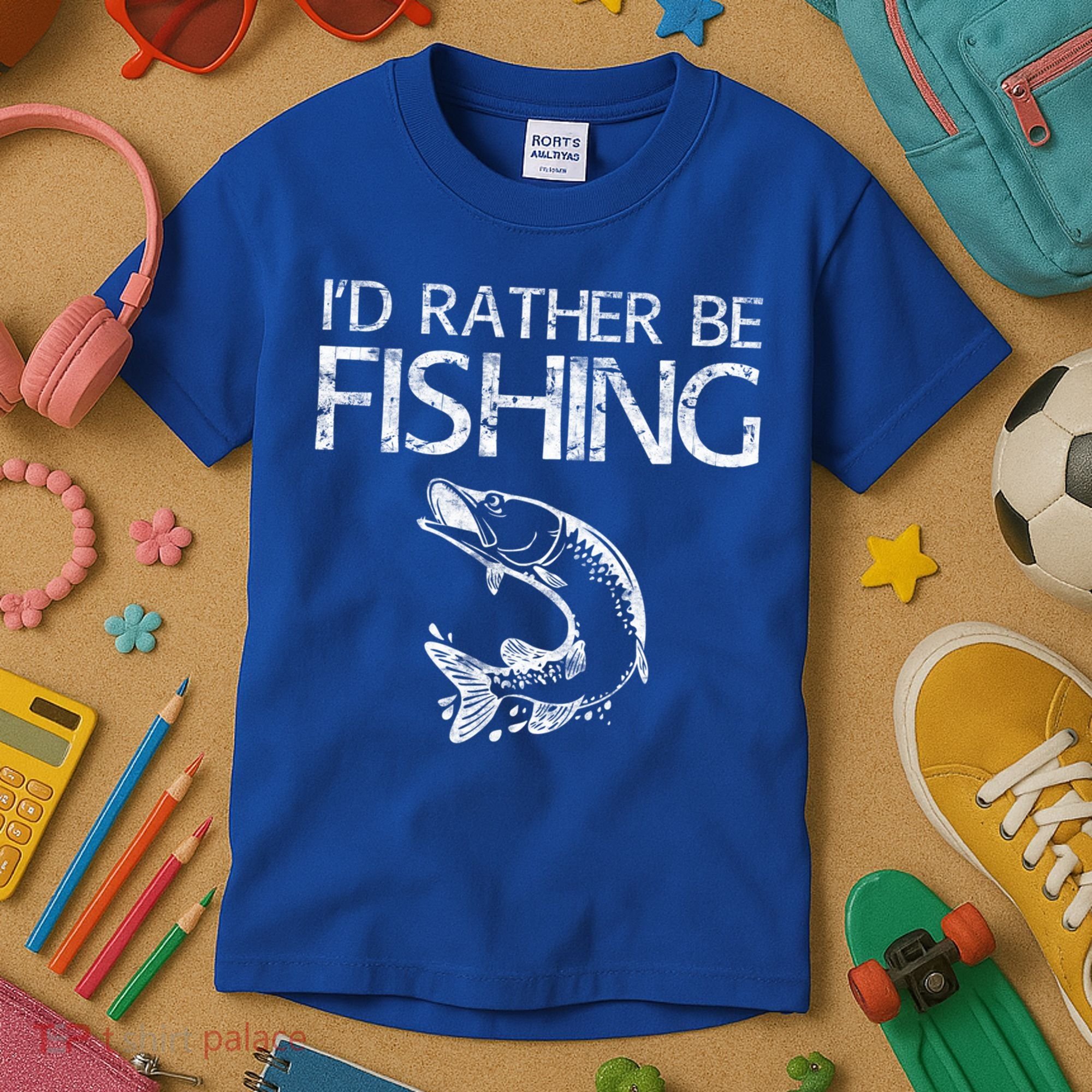 I'd Rather Be Fishing Gift Fisherman Great Gift Cute Gift Kids T-Shirt