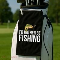 Id Rather Be Fishing Golf Towel thumb 2