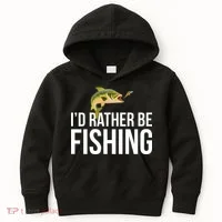Id Rather Be Fishing Kids Hoodie thumb 0