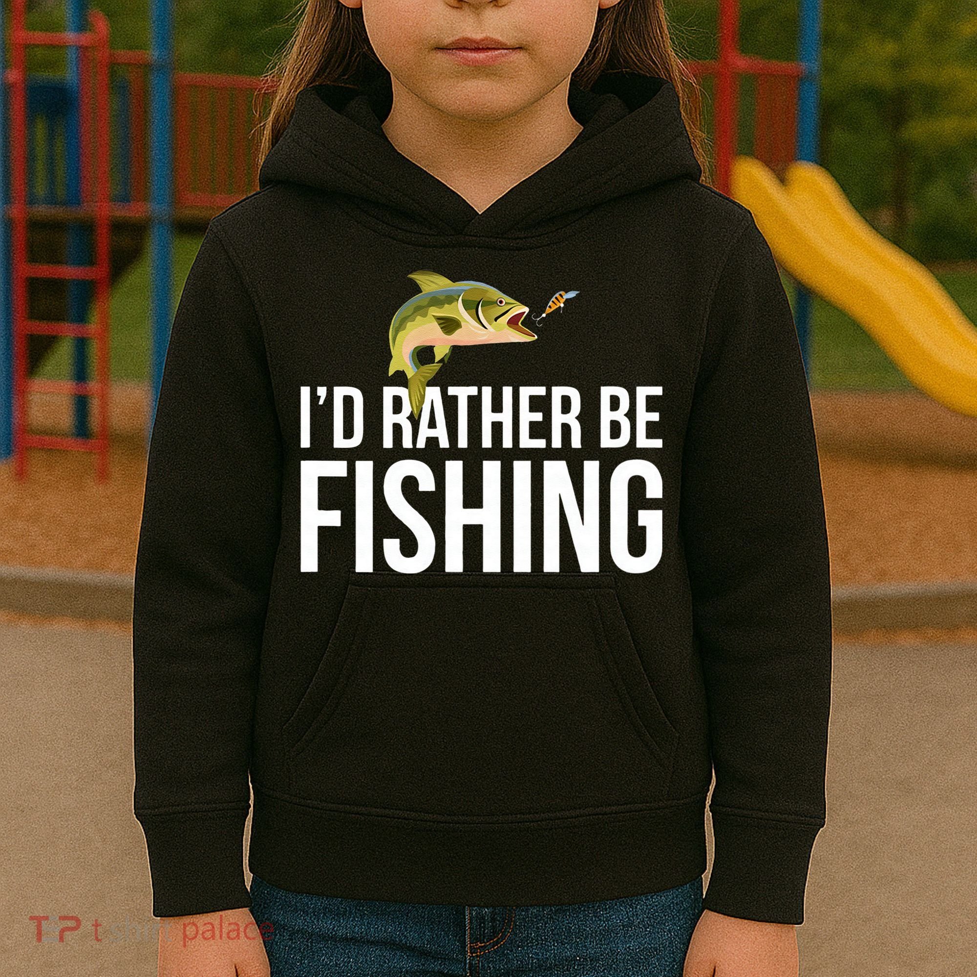 Id Rather Be Fishing Kids Hoodie
