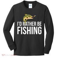 Id Rather Be Fishing Kids Long Sleeve Shirt thumb 0