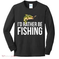 Id Rather Be Fishing Kids Long Sleeve Shirt thumb 0