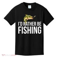 Id Rather Be Fishing Kids T-Shirt thumb 0