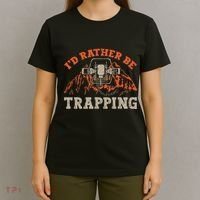 ID Rather Be Trapping Trap Hunting Trapper T-Shirt thumb 4