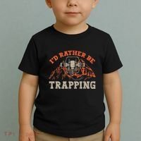 ID Rather Be Trapping Trap Hunting Trapper Toddler T-Shirt thumb 2