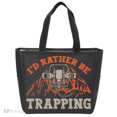 ID Rather Be Trapping Trap Hunting Trapper Tote Bag