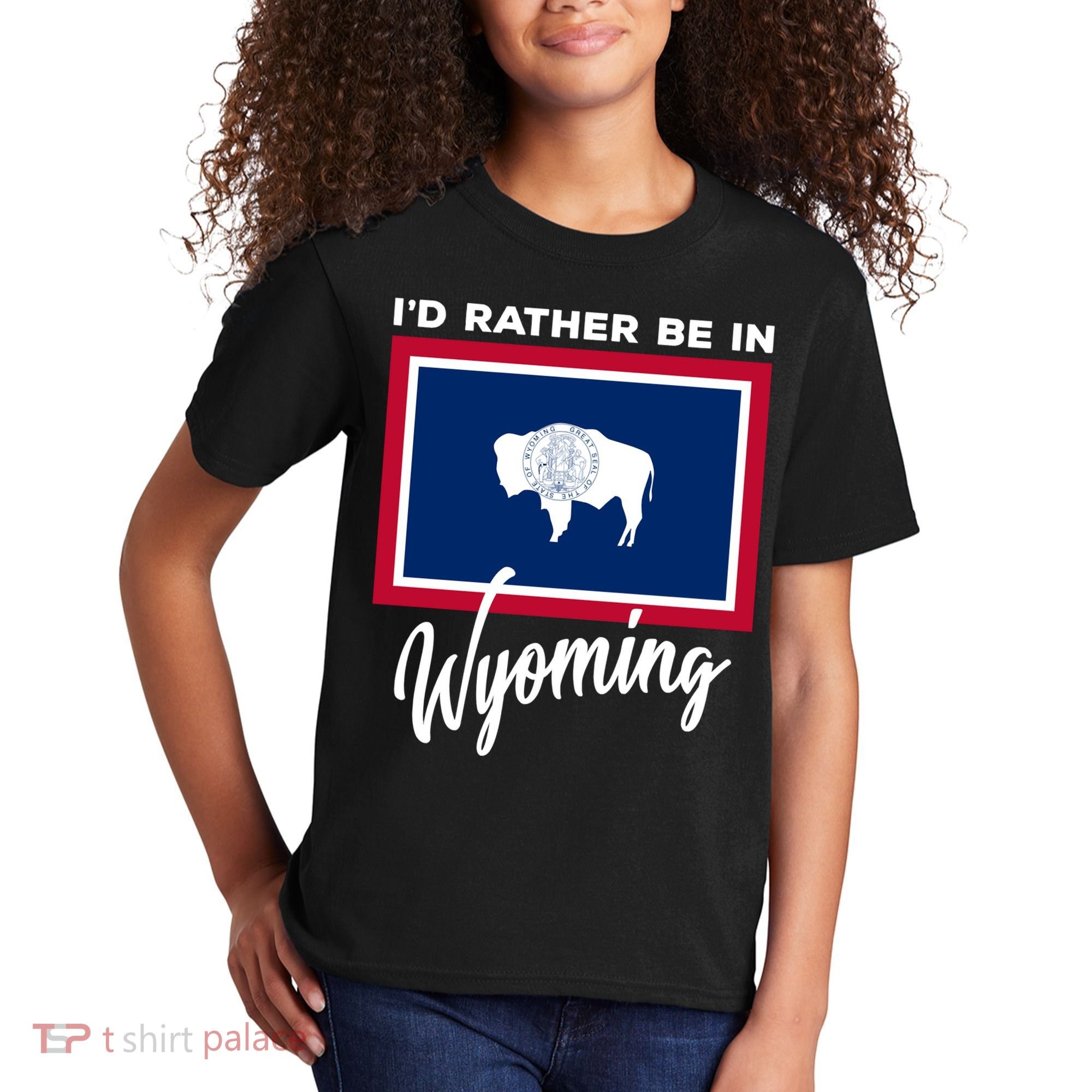 I'd Rather Be In Wyoming Kids T-Shirt