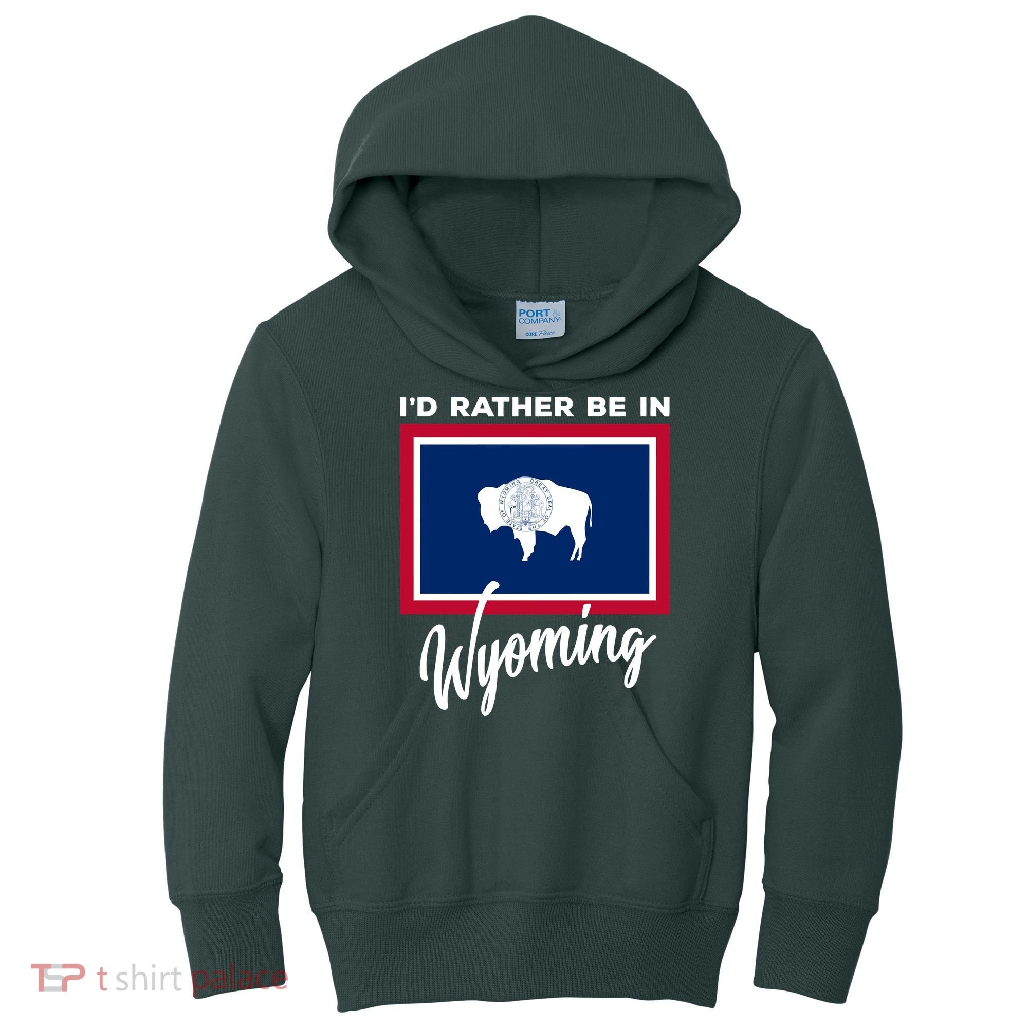 I'd Rather Be In Wyoming Kids Hoodie