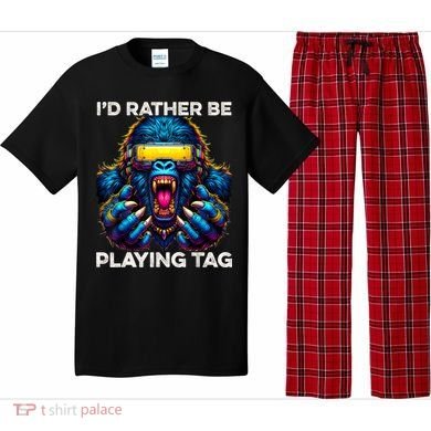 ID Rather Be Playing Tag Gorilla Monke Tag Gorilla Vr Gamer Pajama Set
