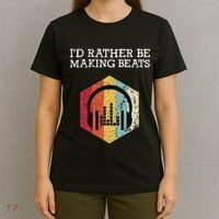 ID Rather Be Making Beats Beat Makers Music Producer T-Shirt thumb 4