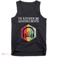 ID Rather Be Making Beats Beat Makers Music Producer Tank Top thumb 0
