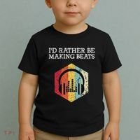 ID Rather Be Making Beats Beat Makers Music Producer Toddler T-Shirt thumb 2