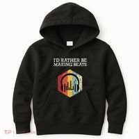 ID Rather Be Making Beats Beat Makers Music Producer Kids Hoodie thumb 0