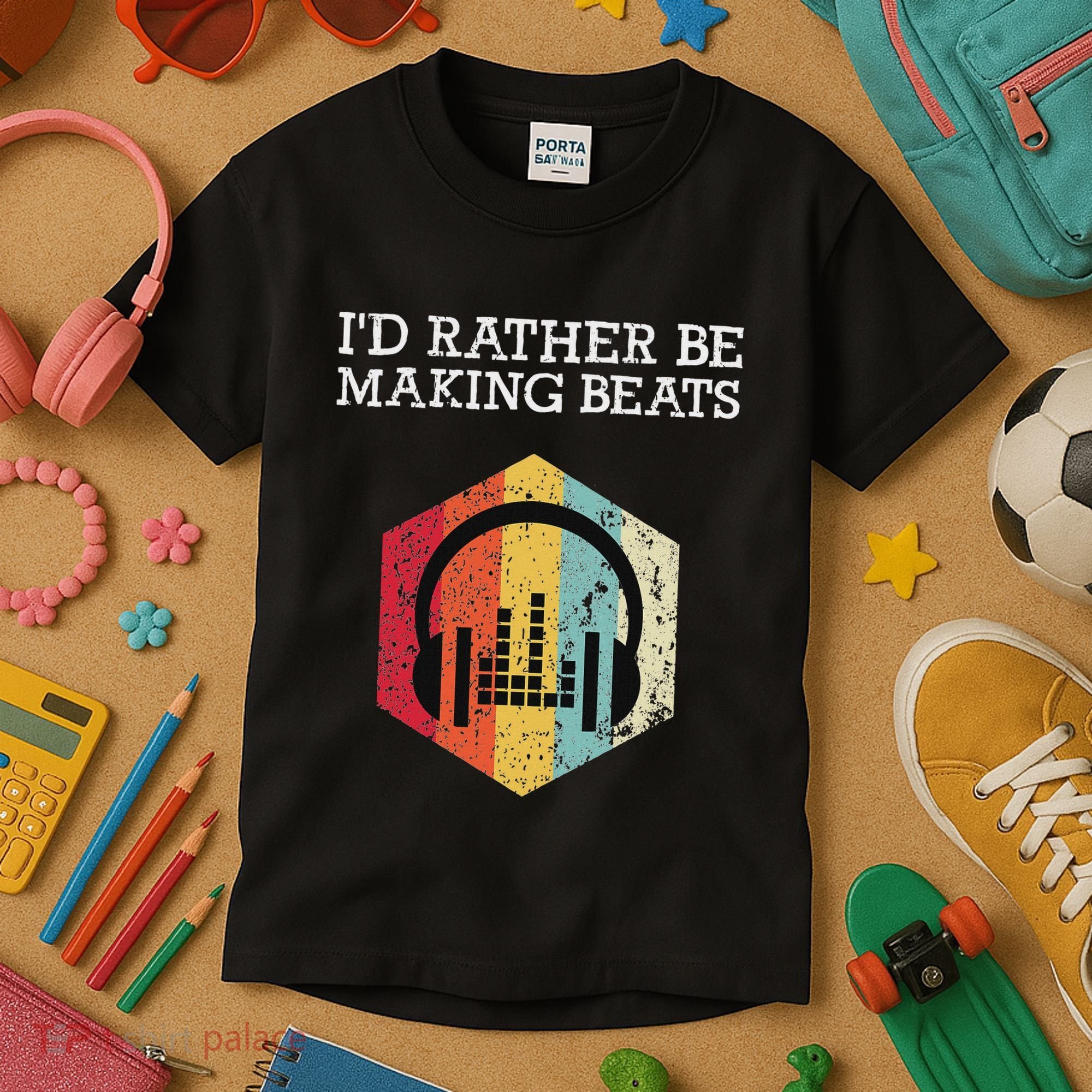 ID Rather Be Making Beats Beat Makers Music Producer Kids T-Shirt