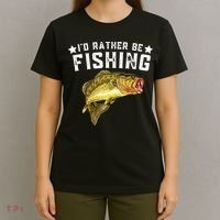 I'd Rather be Fishing Fisher Loving Fish Lake River Mode T-Shirt thumb 4
