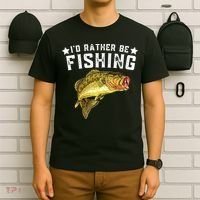I'd Rather be Fishing Fisher Loving Fish Lake River Mode T-Shirt thumb 6