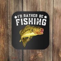 I'd Rather be Fishing Fisher Loving Fish Lake River Mode Coaster thumb 0