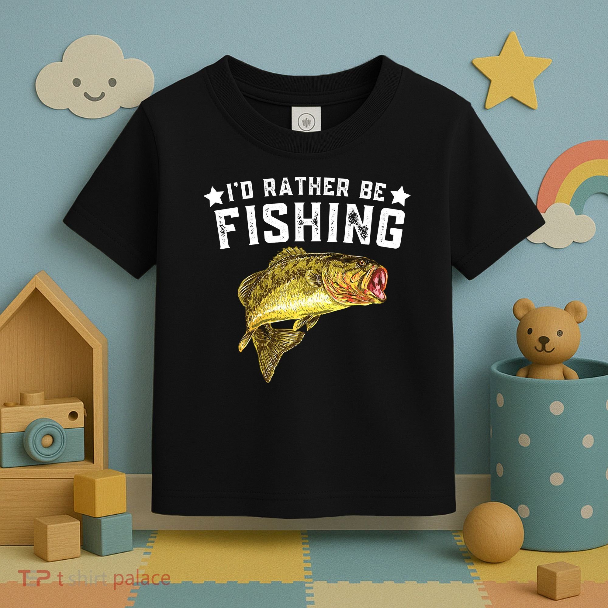 I'd Rather be Fishing Fisher Loving Fish Lake River Mode Toddler T-Shirt