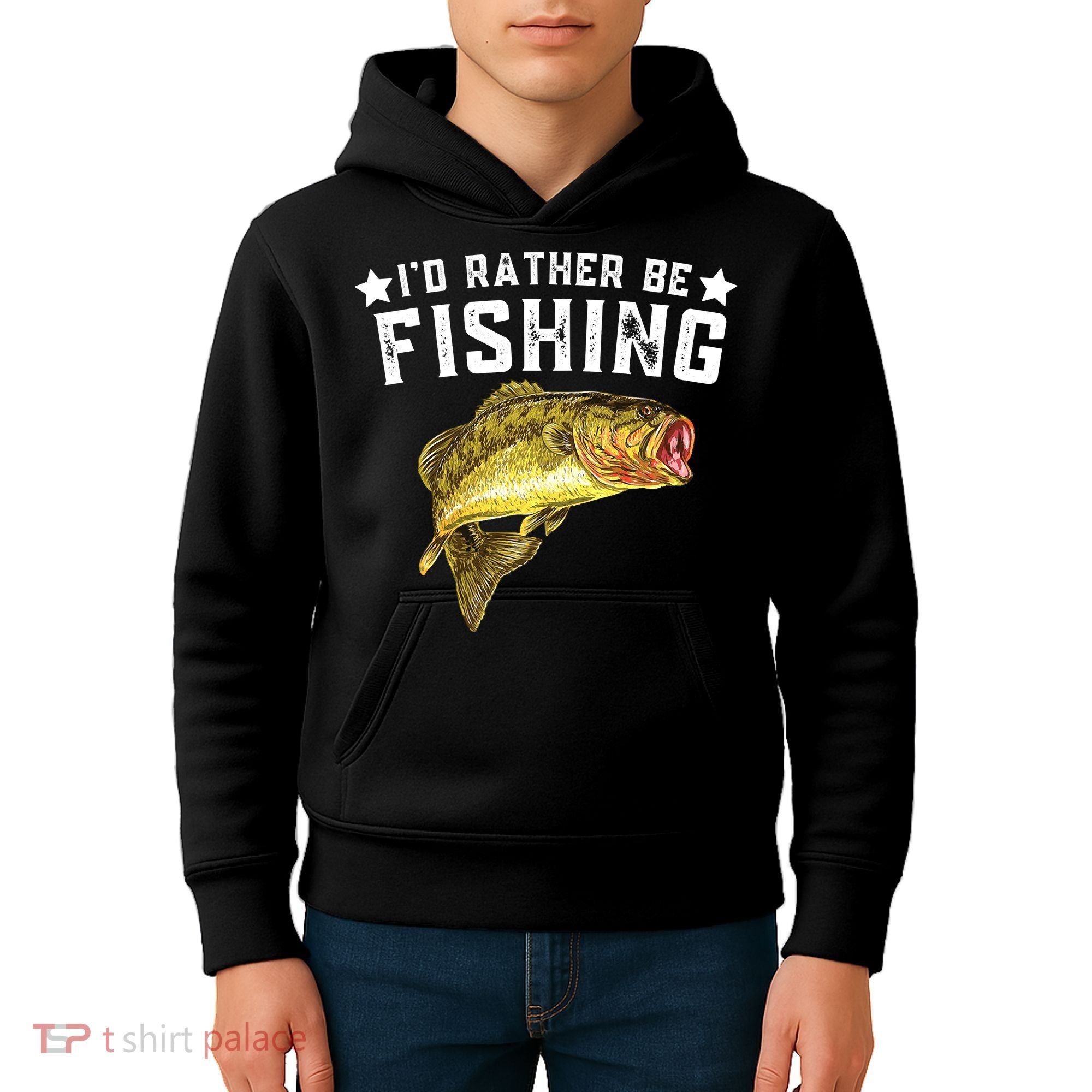 I'd Rather be Fishing Fisher Loving Fish Lake River Mode Kids Hoodie