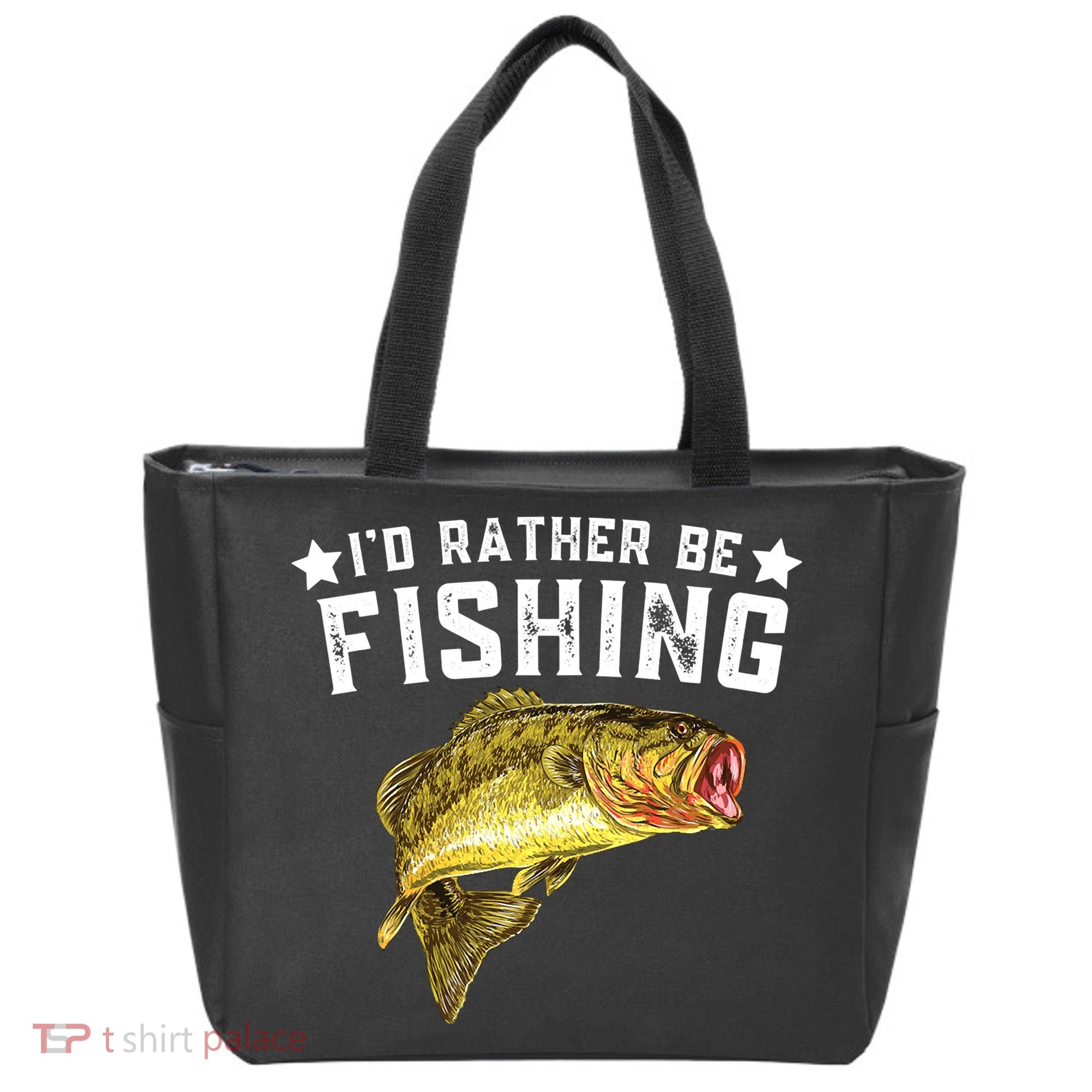 I'd Rather be Fishing Fisher Loving Fish Lake River Mode Tote Bag