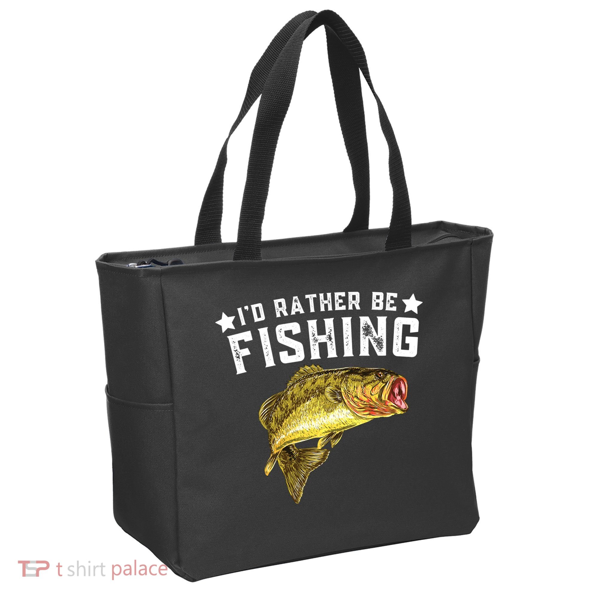 I'd Rather be Fishing Fisher Loving Fish Lake River Mode Tote Bag