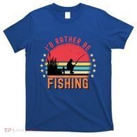 ID Rather Be Fishing Vintage Retro Fisher Fly Fishing Meaningful Gift T-Shirt thumb 0