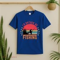 ID Rather Be Fishing Vintage Retro Fisher Fly Fishing Meaningful Gift T-Shirt thumb 2