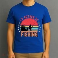 ID Rather Be Fishing Vintage Retro Fisher Fly Fishing Meaningful Gift T-Shirt thumb 3