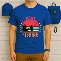 ID Rather Be Fishing Vintage Retro Fisher Fly Fishing Meaningful Gift T-Shirt thumb 6