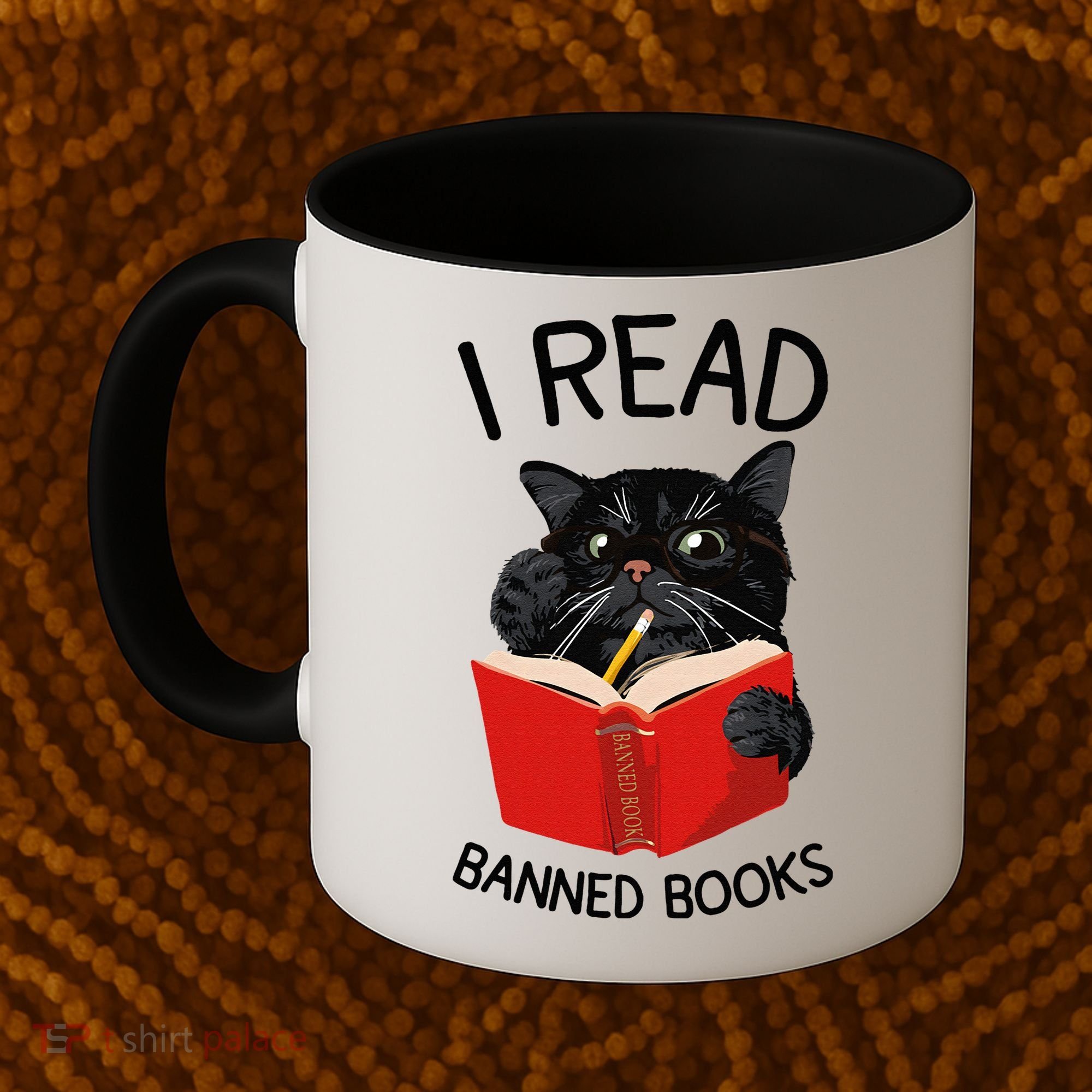 I Read Banned Books Black Cat Reader Librarian Freadom Women (1) Coffee Mug