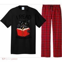 I Read Banned Books Black Cat Reader Librarian Freadom Women (1) Pajama Set thumb 0