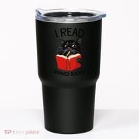 I Read Banned Books Black Cat Reader Librarian Freadom Women (1) Tumbler thumb 0
