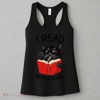 I Read Banned Books Black Cat Reader Librarian Freadom Women (1) Women's Tank Top thumb 3